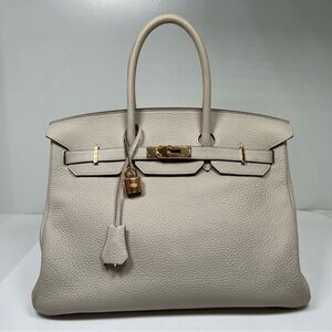 Hermès Birkin 35- Clemence Leather With Gold Color Hardware